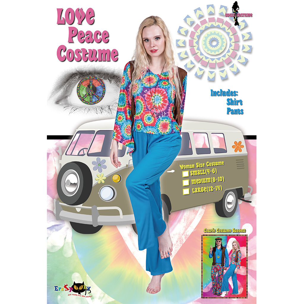 F1859 hippie costume for women